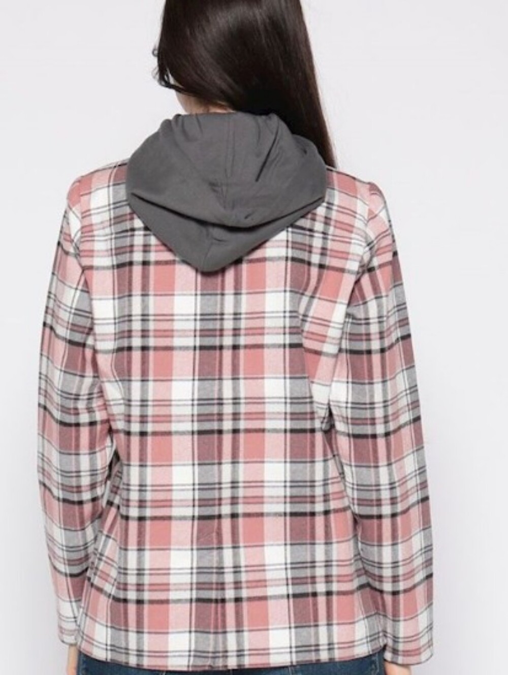 Harley-Davidson Rose Pink Plaid Hooded Utility Jacket - Picture 7 of 13